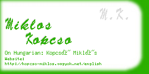 miklos kopcso business card